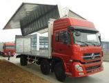 翼开启厢式载货车,东风天龙9.6米飞翼车报价,东风天龙前四后四9.6米翼开启式厢货报价DFL1253AX